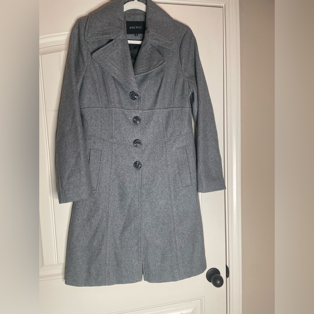 Beautiful Nine West Gray Dress Coat